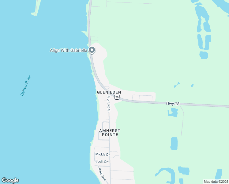 map of restaurants, bars, coffee shops, grocery stores, and more near 1389 Front Road South in Amherstburg