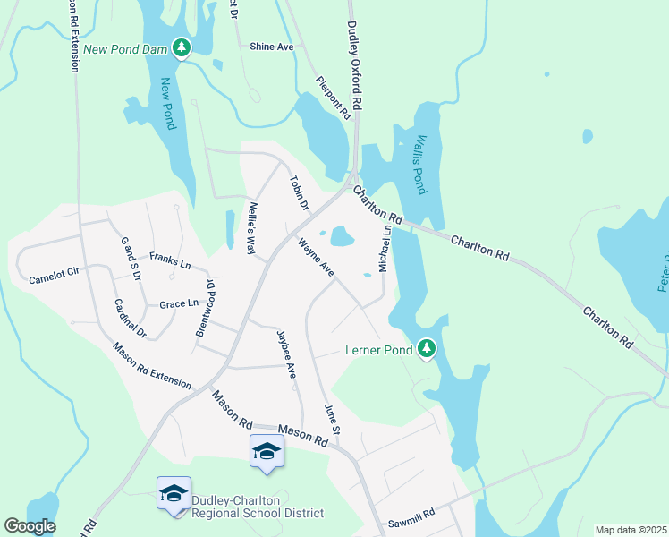 map of restaurants, bars, coffee shops, grocery stores, and more near 13 Wayne Avenue in Dudley