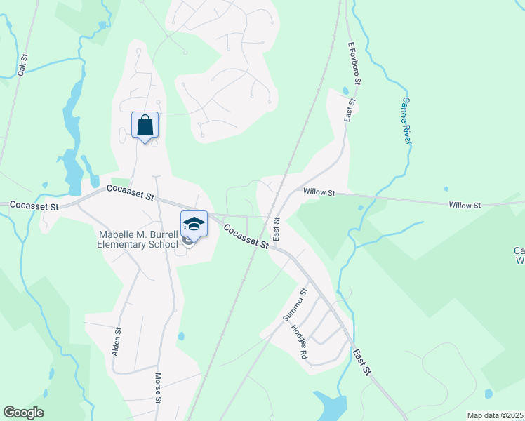 map of restaurants, bars, coffee shops, grocery stores, and more near 20 Community Way in Foxborough