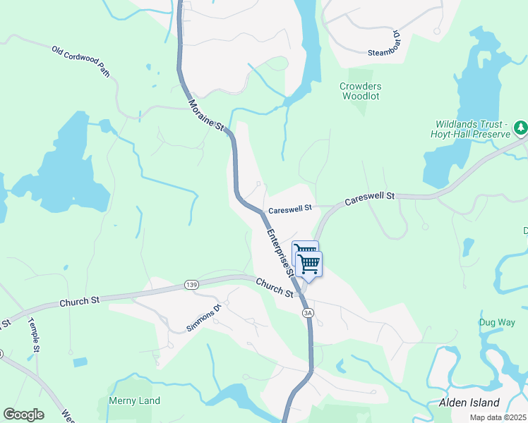 map of restaurants, bars, coffee shops, grocery stores, and more near 2 Careswell Street in Marshfield