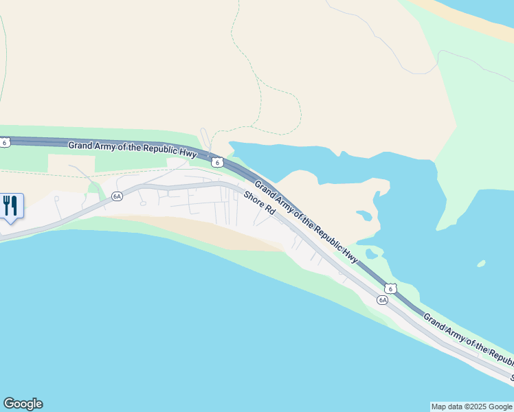 map of restaurants, bars, coffee shops, grocery stores, and more near 706 Shore Road in Provincetown