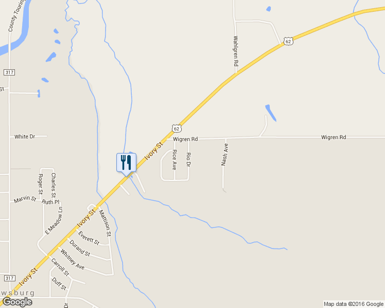 map of restaurants, bars, coffee shops, grocery stores, and more near 13 Rio Drive in Frewsburg