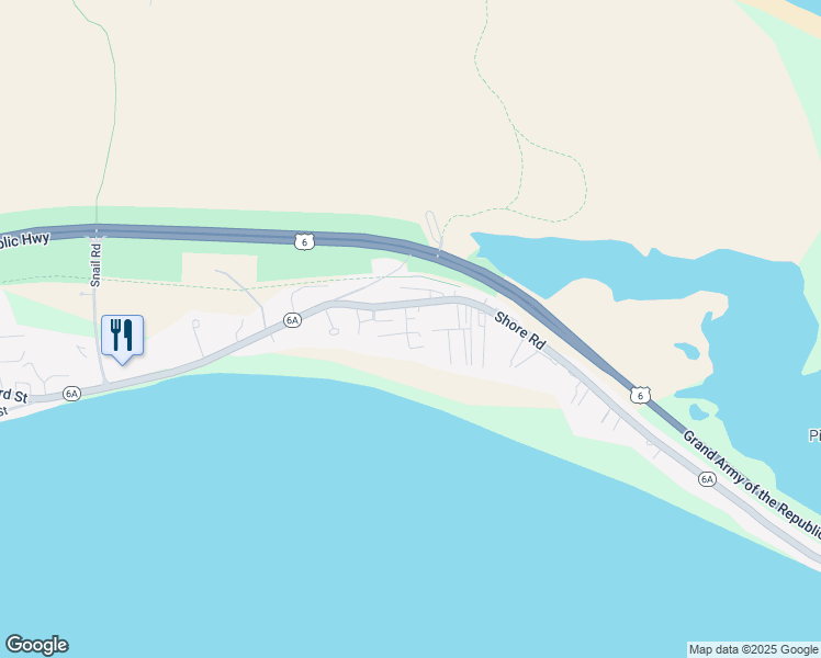 map of restaurants, bars, coffee shops, grocery stores, and more near 21 Dewey Avenue in Provincetown