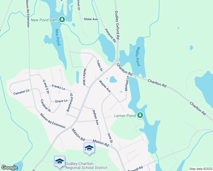 map of restaurants, bars, coffee shops, grocery stores, and more near 9 Wayne Avenue in Dudley