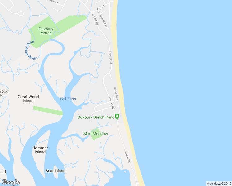 map of restaurants, bars, coffee shops, grocery stores, and more near Ocean Road North in Duxbury