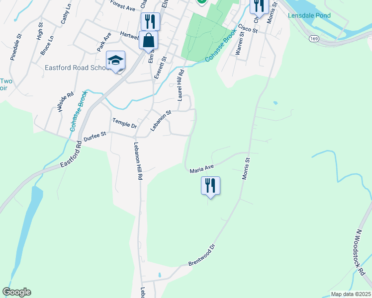 map of restaurants, bars, coffee shops, grocery stores, and more near 44 Maria Avenue in Southbridge