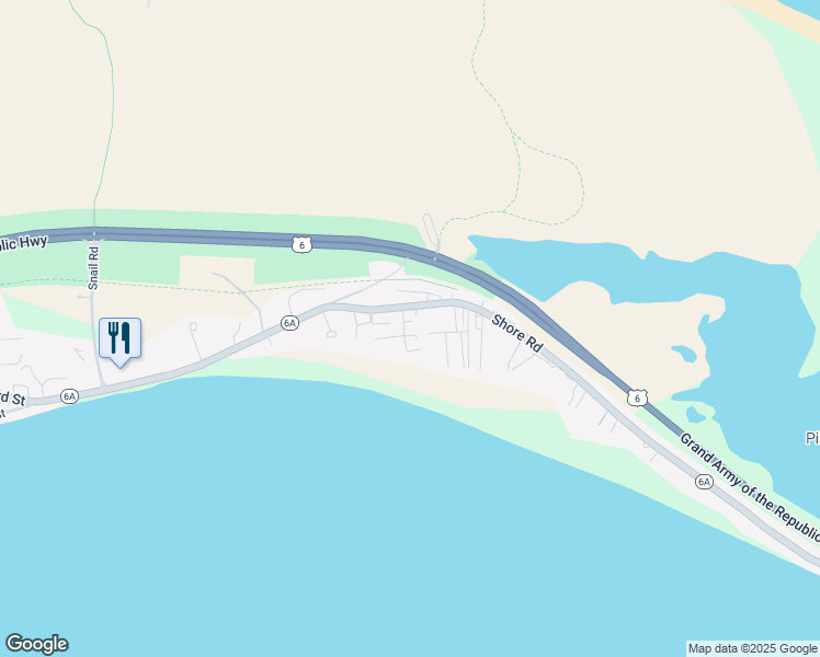 map of restaurants, bars, coffee shops, grocery stores, and more near 21 Dewey Avenue in Provincetown