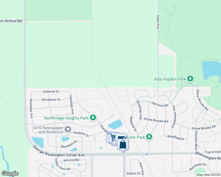 map of restaurants, bars, coffee shops, grocery stores, and more near 4305 Crestmoor Avenue in Ames