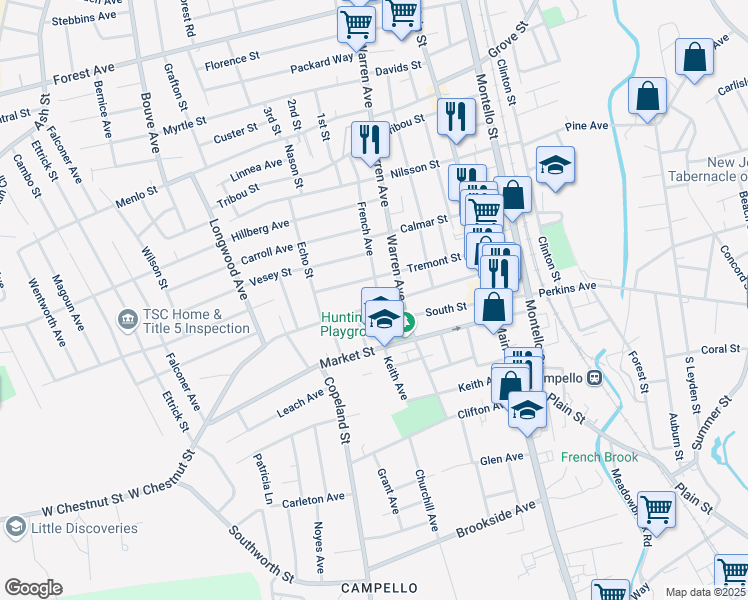 map of restaurants, bars, coffee shops, grocery stores, and more near 108 West Chestnut Street in Brockton