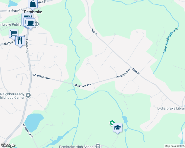 map of restaurants, bars, coffee shops, grocery stores, and more near 14 Tara Drive in Pembroke