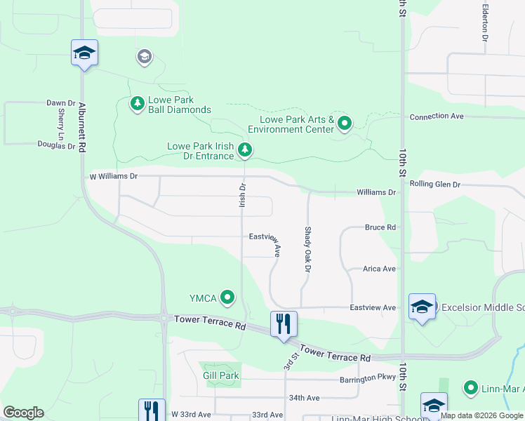 map of restaurants, bars, coffee shops, grocery stores, and more near 212 Eastview Avenue in Marion