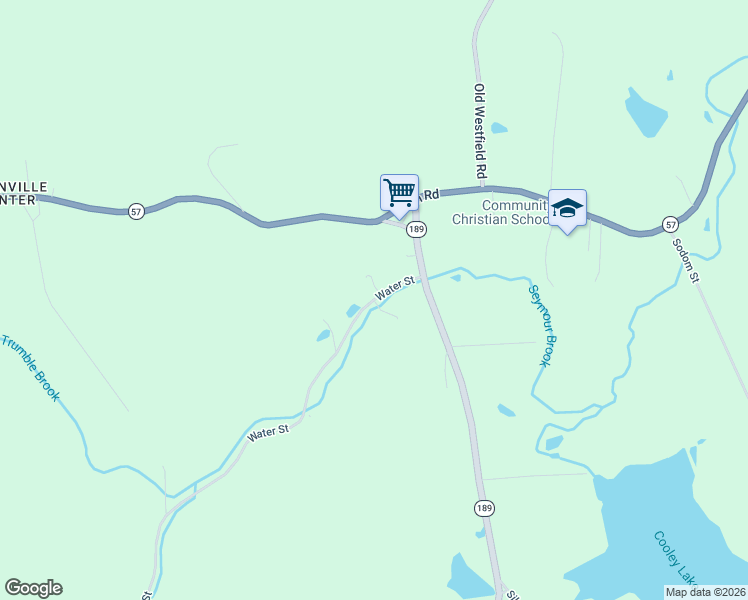 map of restaurants, bars, coffee shops, grocery stores, and more near 46 Water Street in Granville