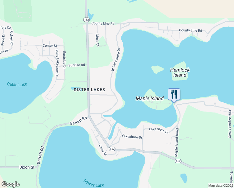 map of restaurants, bars, coffee shops, grocery stores, and more near 50483 West Lakeshore Drive in Dowagiac