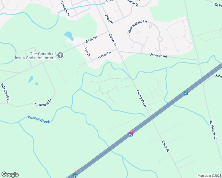 map of restaurants, bars, coffee shops, grocery stores, and more near 851 Cherry Hill Boulevard in Erie