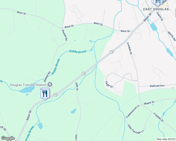 map of restaurants, bars, coffee shops, grocery stores, and more near Main Street in Douglas
