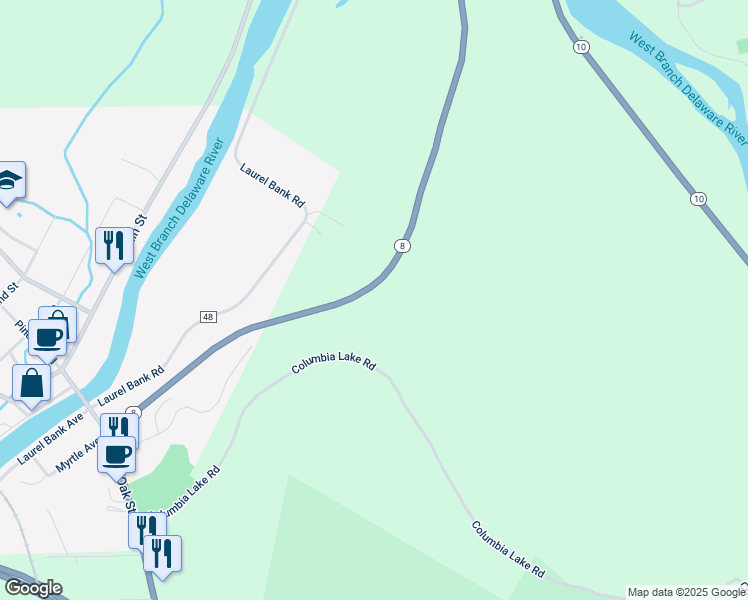 map of restaurants, bars, coffee shops, grocery stores, and more near 1360 New York 10 in Deposit