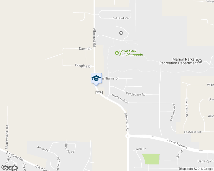 map of restaurants, bars, coffee shops, grocery stores, and more near 4060 Pinehurst Dr in Marion