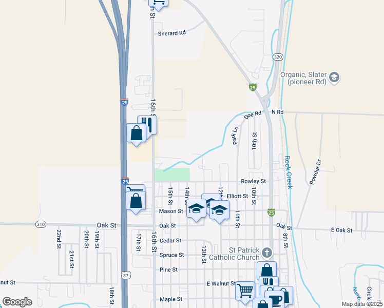 map of restaurants, bars, coffee shops, grocery stores, and more near 1807 13th Street in Wheatland