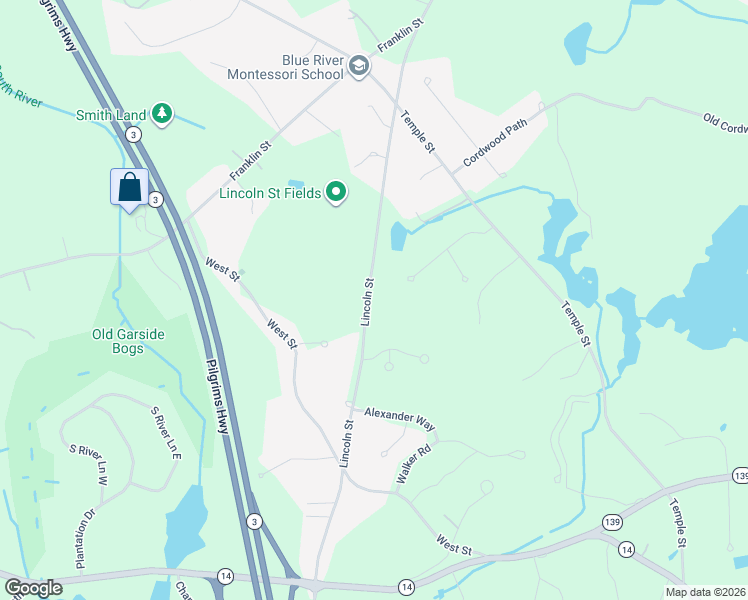 map of restaurants, bars, coffee shops, grocery stores, and more near 498 Lincoln Street in Duxbury