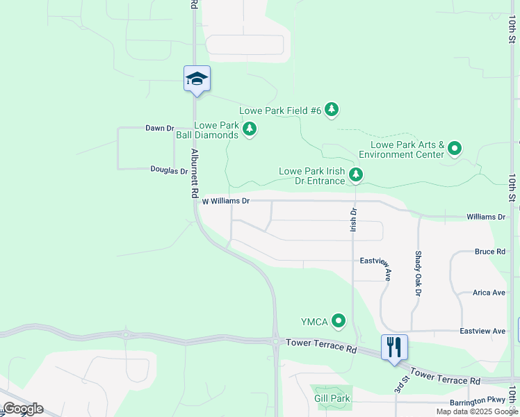 map of restaurants, bars, coffee shops, grocery stores, and more near 620 Saddleback Road in Marion