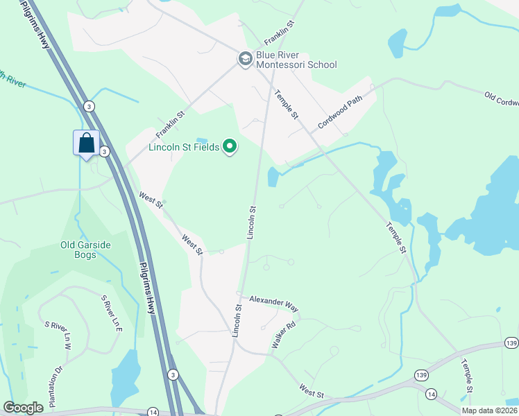 map of restaurants, bars, coffee shops, grocery stores, and more near 498 Lincoln Street in Duxbury