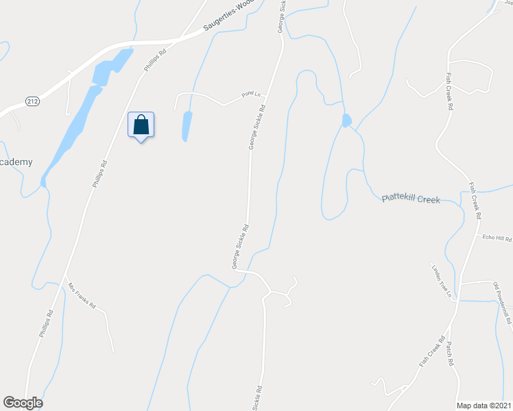 map of restaurants, bars, coffee shops, grocery stores, and more near 161 George Sickle Road in Saugerties
