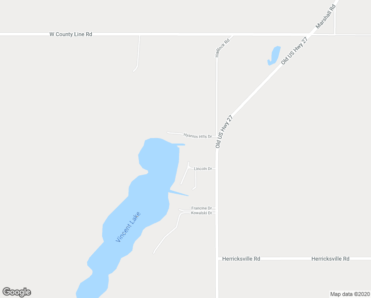 map of restaurants, bars, coffee shops, grocery stores, and more near 1246 Vincent Lake Lane in Tekonsha