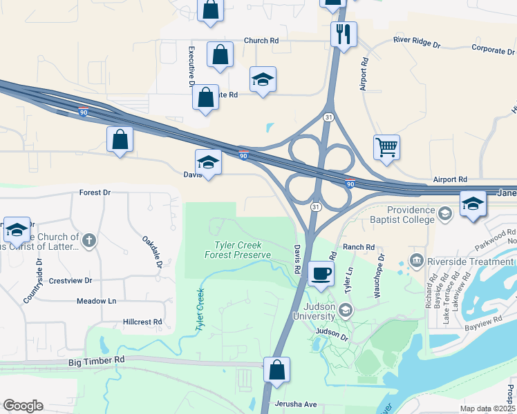map of restaurants, bars, coffee shops, grocery stores, and more near 501 Davis Road in Elgin