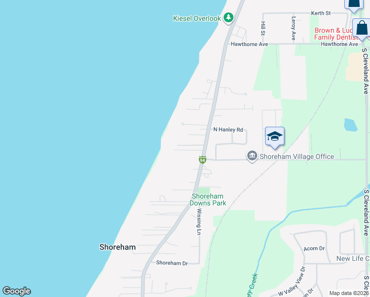 map of restaurants, bars, coffee shops, grocery stores, and more near 2848 Lakeshore Drive in Shoreham