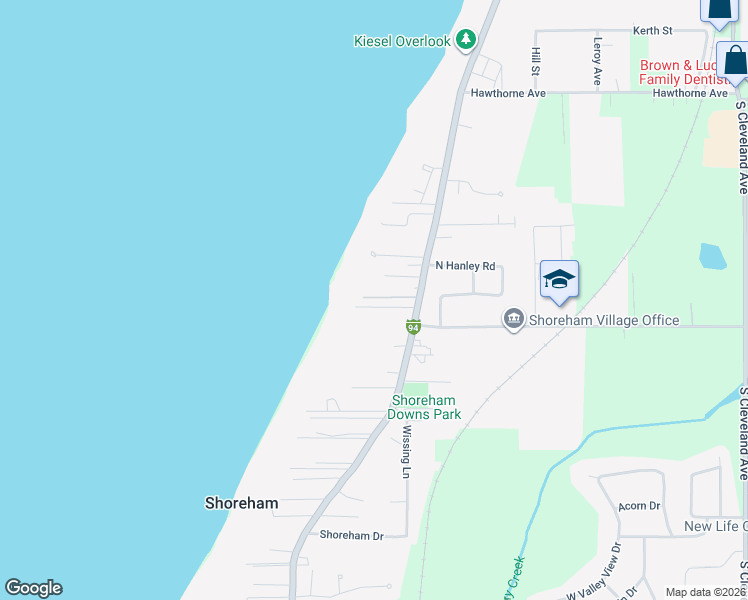 map of restaurants, bars, coffee shops, grocery stores, and more near 2848 Lakeshore Drive in Shoreham
