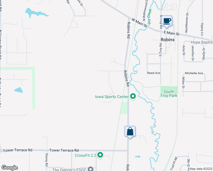 map of restaurants, bars, coffee shops, grocery stores, and more near in Cedar Rapids