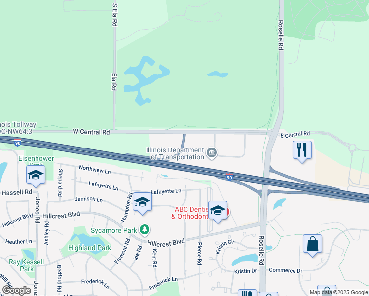 map of restaurants, bars, coffee shops, grocery stores, and more near in Hoffman Estates
