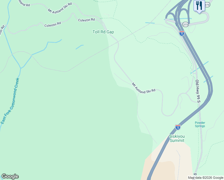 map of restaurants, bars, coffee shops, grocery stores, and more near 9840 Mount Ashland Ski Road in Ashland