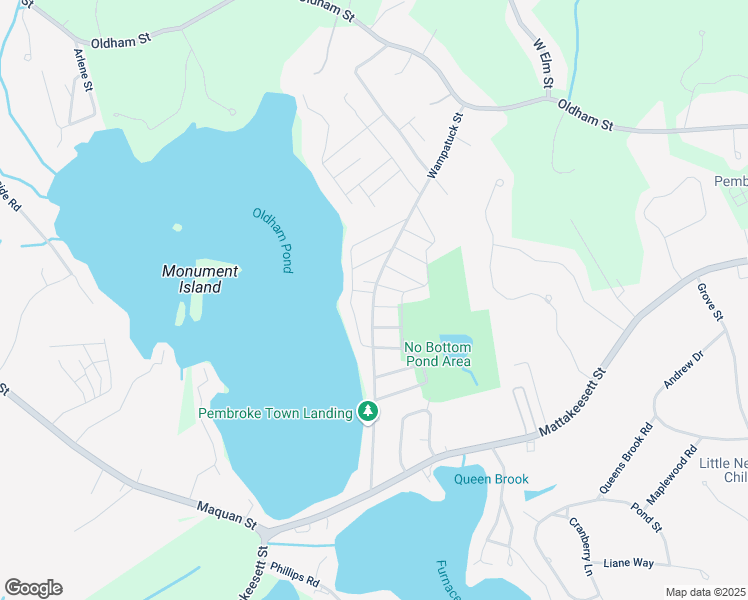 map of restaurants, bars, coffee shops, grocery stores, and more near 106 Wampatuck Street in Pembroke