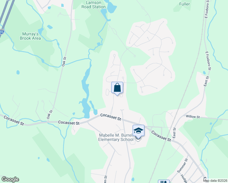 map of restaurants, bars, coffee shops, grocery stores, and more near 36 Cannon Forge Drive in Foxborough