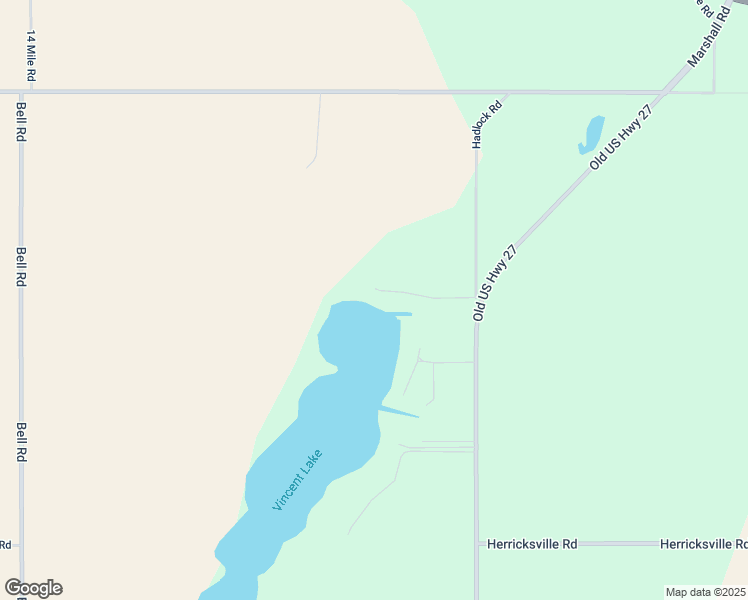 map of restaurants, bars, coffee shops, grocery stores, and more near 1246 Vincent Lake Lane in Tekonsha