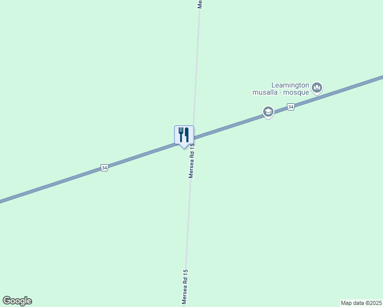 map of restaurants, bars, coffee shops, grocery stores, and more near 475 Mersea Road 15 in Leamington