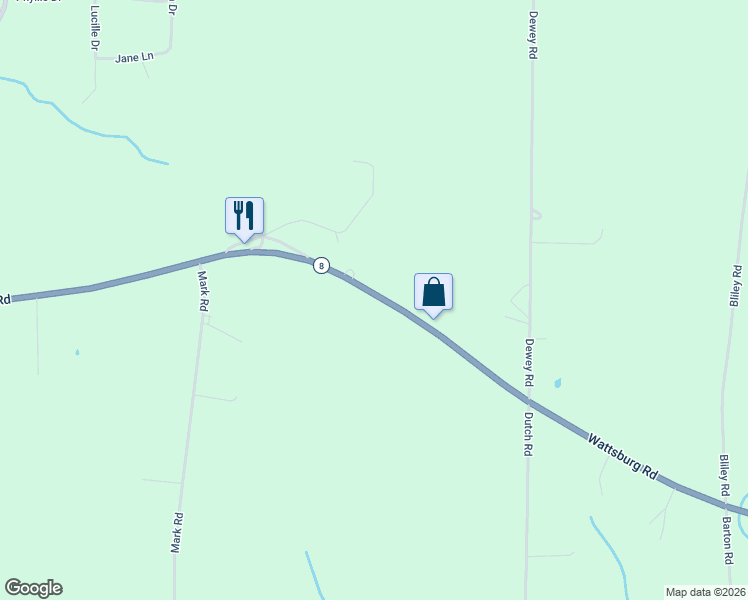 map of restaurants, bars, coffee shops, grocery stores, and more near 9757 Wattsburg Road in Erie