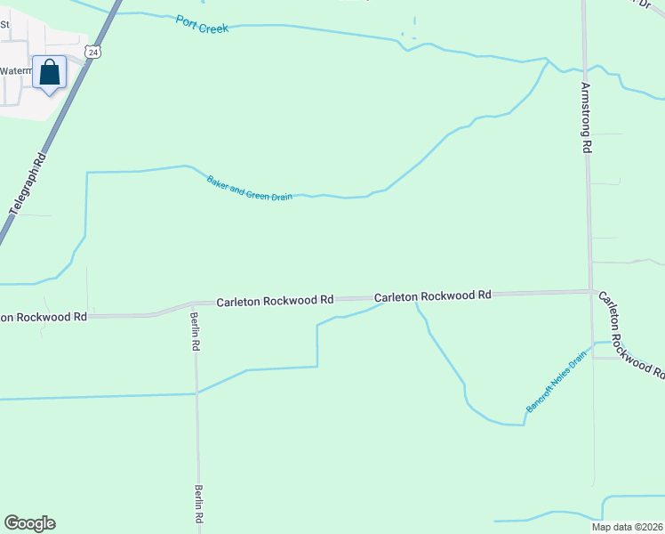 map of restaurants, bars, coffee shops, grocery stores, and more near 4349 Carleton Rockwood Road in Charter Township of Berlin