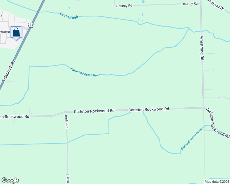 map of restaurants, bars, coffee shops, grocery stores, and more near 4349 Carleton Rockwood Road in South Rockwood