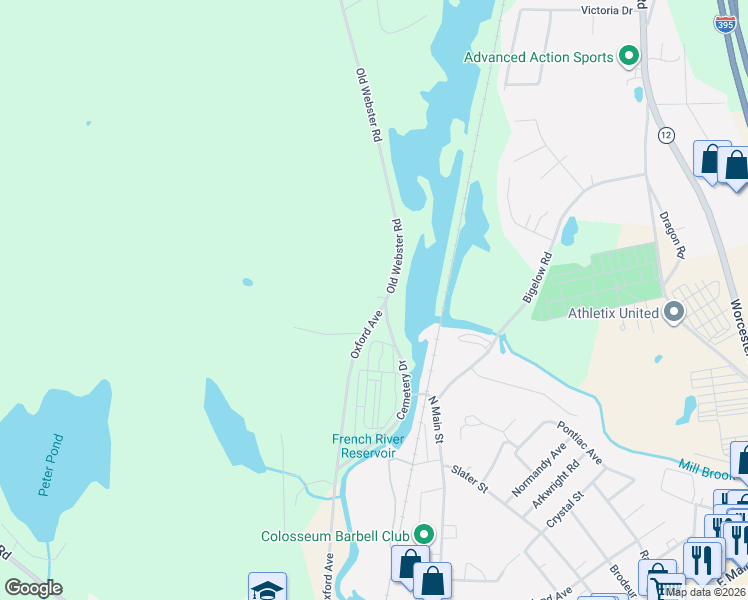 map of restaurants, bars, coffee shops, grocery stores, and more near 187 Oxford Avenue in Dudley