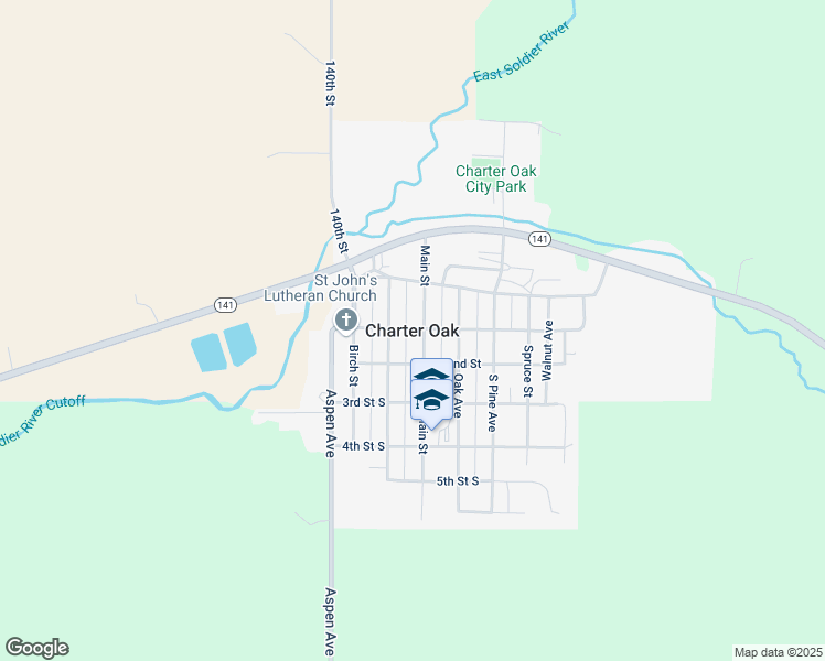 map of restaurants, bars, coffee shops, grocery stores, and more near in Charter Oak