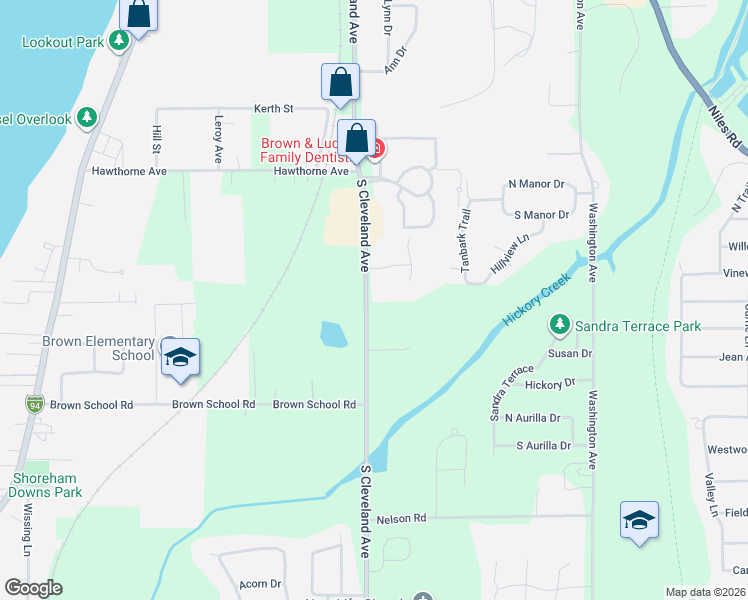 map of restaurants, bars, coffee shops, grocery stores, and more near 1680 Grandeur Drive in St. Joseph