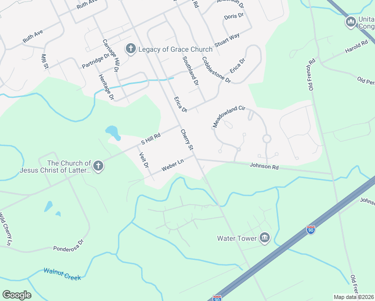 map of restaurants, bars, coffee shops, grocery stores, and more near 6450 Cherry Street Ext in Erie