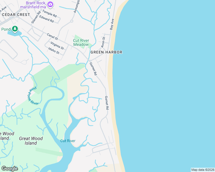 map of restaurants, bars, coffee shops, grocery stores, and more near 69 Gurnet Road in Duxbury