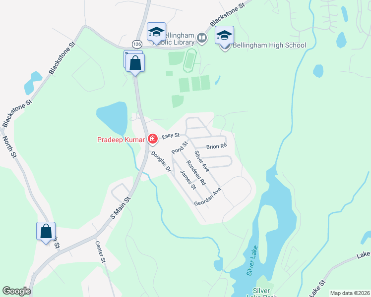 map of restaurants, bars, coffee shops, grocery stores, and more near 2 Pond Street in Bellingham