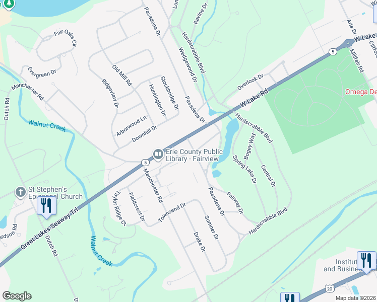 map of restaurants, bars, coffee shops, grocery stores, and more near 1206 Morrison Dr in Erie