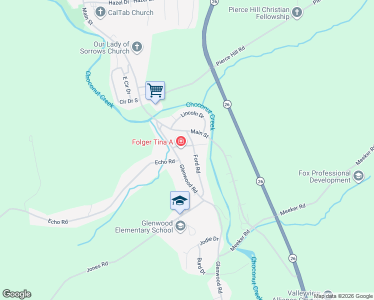 map of restaurants, bars, coffee shops, grocery stores, and more near 209 Raiford Road in Vestal