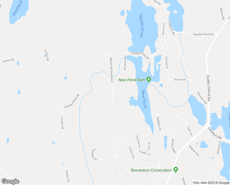 map of restaurants, bars, coffee shops, grocery stores, and more near 394 Mason Road Extension in Dudley