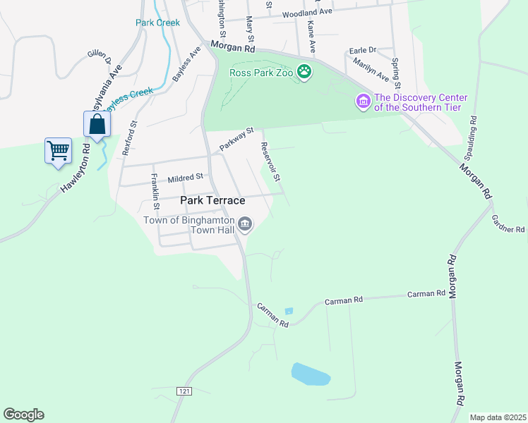 map of restaurants, bars, coffee shops, grocery stores, and more near 1967 Montrose Avenue in Binghamton